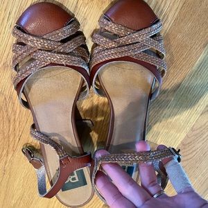 BC leather wedges size 7